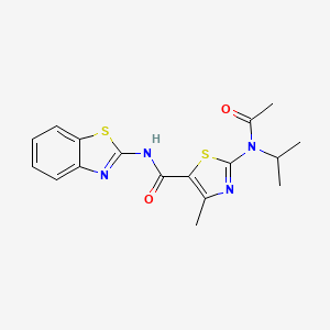 molecular formula C17H18N4O2S2 B11006947 2-[acetyl(propan-2-yl)amino]-N-[(2E)-1,3-benzothiazol-2(3H)-ylidene]-4-methyl-1,3-thiazole-5-carboxamide 