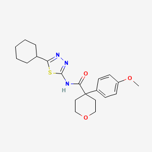 N-(5-cyclohexyl-1,3,4-thiadiazol-2-yl)-4-(4-methoxyphenyl)tetrahydro-2H-pyran-4-carboxamide