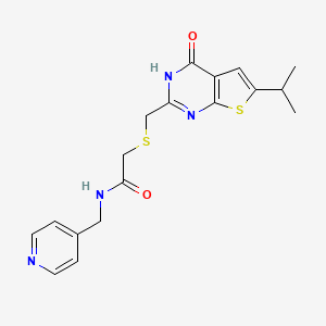 2-({[4-hydroxy-6-(propan-2-yl)thieno[2,3-d]pyrimidin-2-yl]methyl}sulfanyl)-N-(pyridin-4-ylmethyl)acetamide