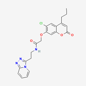 2-[(6-chloro-2-oxo-4-propyl-2H-chromen-7-yl)oxy]-N-[2-([1,2,4]triazolo[4,3-a]pyridin-3-yl)ethyl]acetamide