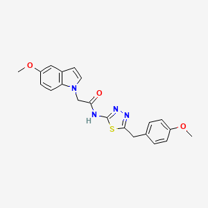 N-[(2E)-5-(4-methoxybenzyl)-1,3,4-thiadiazol-2(3H)-ylidene]-2-(5-methoxy-1H-indol-1-yl)acetamide