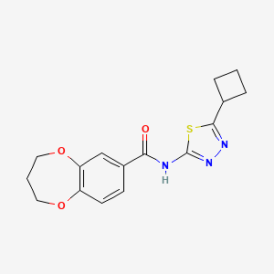 N-[(2Z)-5-cyclobutyl-1,3,4-thiadiazol-2(3H)-ylidene]-3,4-dihydro-2H-1,5-benzodioxepine-7-carboxamide