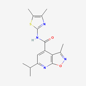 N-[(2Z)-4,5-dimethyl-1,3-thiazol-2(3H)-ylidene]-3-methyl-6-(propan-2-yl)[1,2]oxazolo[5,4-b]pyridine-4-carboxamide