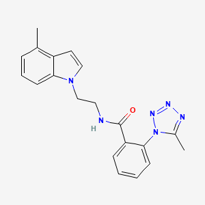 N-[2-(4-methyl-1H-indol-1-yl)ethyl]-2-(5-methyl-1H-tetrazol-1-yl)benzamide