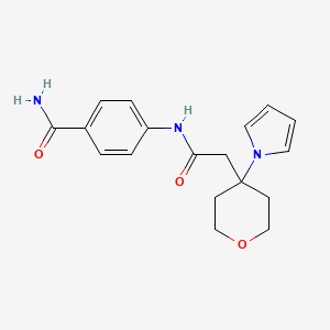 4-({[4-(1H-pyrrol-1-yl)tetrahydro-2H-pyran-4-yl]acetyl}amino)benzamide