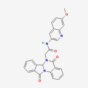 2-(5,11-dioxo-6a,11-dihydroisoindolo[2,1-a]quinazolin-6(5H)-yl)-N-(7-methoxyquinolin-3-yl)acetamide