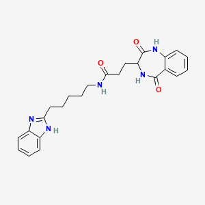 molecular formula C24H27N5O3 B11007050 N-[5-(1H-benzimidazol-2-yl)pentyl]-3-(2,5-dioxo-2,3,4,5-tetrahydro-1H-1,4-benzodiazepin-3-yl)propanamide 