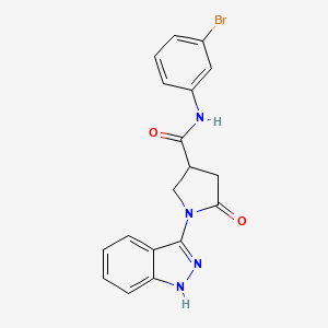 molecular formula C18H15BrN4O2 B11007096 N-(3-bromophenyl)-1-(1H-indazol-3-yl)-5-oxopyrrolidine-3-carboxamide 