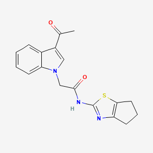 2-(3-acetyl-1H-indol-1-yl)-N-(5,6-dihydro-4H-cyclopenta[d][1,3]thiazol-2-yl)acetamide