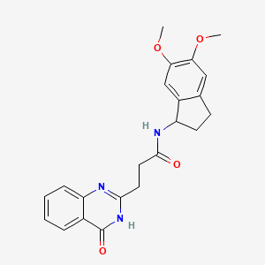 N-(5,6-dimethoxy-2,3-dihydro-1H-inden-1-yl)-3-(4-hydroxyquinazolin-2-yl)propanamide