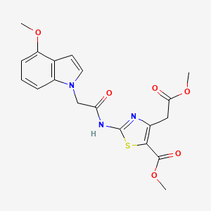 molecular formula C19H19N3O6S B11007163 methyl 2-{[(4-methoxy-1H-indol-1-yl)acetyl]amino}-4-(2-methoxy-2-oxoethyl)-1,3-thiazole-5-carboxylate 