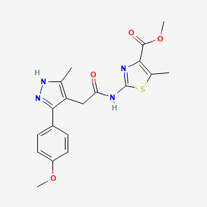 methyl 2-({[3-(4-methoxyphenyl)-5-methyl-1H-pyrazol-4-yl]acetyl}amino)-5-methyl-1,3-thiazole-4-carboxylate