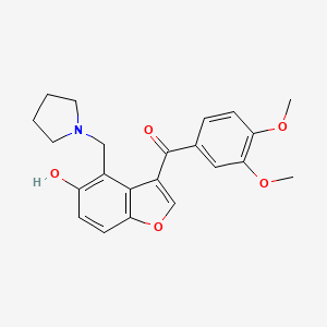 (3,4-Dimethoxyphenyl)[5-hydroxy-4-(pyrrolidin-1-ylmethyl)-1-benzofuran-3-yl]methanone