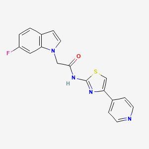 2-(6-fluoro-1H-indol-1-yl)-N-(4-(pyridin-4-yl)thiazol-2-yl)acetamide