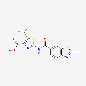 Methyl 2-{[(2-methyl-1,3-benzothiazol-6-yl)carbonyl]amino}-5-(propan-2-yl)-1,3-thiazole-4-carboxylate