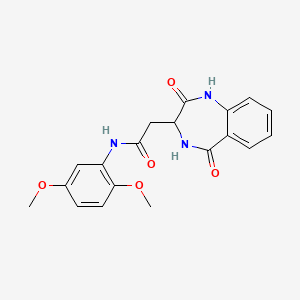 molecular formula C19H19N3O5 B11007198 N-(2,5-dimethoxyphenyl)-2-(2,5-dioxo-2,3,4,5-tetrahydro-1H-1,4-benzodiazepin-3-yl)acetamide 