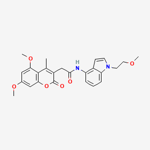 2-(5,7-dimethoxy-4-methyl-2-oxo-2H-chromen-3-yl)-N-[1-(2-methoxyethyl)-1H-indol-4-yl]acetamide