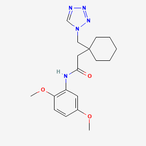 molecular formula C18H25N5O3 B11007204 N-(2,5-dimethoxyphenyl)-2-[1-(1H-tetrazol-1-ylmethyl)cyclohexyl]acetamide 