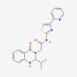 2-[4-oxo-2-(propan-2-yl)-1,4-dihydroquinazolin-3(2H)-yl]-N-[(2Z)-4-(pyridin-2-yl)-1,3-thiazol-2(3H)-ylidene]acetamide