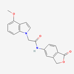 molecular formula C19H16N2O4 B11007235 2-(4-methoxy-1H-indol-1-yl)-N-(1-oxo-1,3-dihydro-2-benzofuran-5-yl)acetamide 