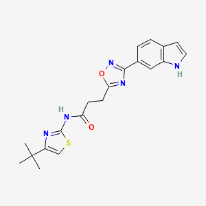 3-(3-(1H-indol-6-yl)-1,2,4-oxadiazol-5-yl)-N-(4-(tert-butyl)thiazol-2-yl)propanamide