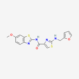 2-[(furan-2-ylmethyl)amino]-N-[(2E)-6-methoxy-1,3-benzothiazol-2(3H)-ylidene]-1,3-thiazole-4-carboxamide