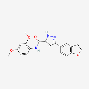 5-(2,3-dihydro-1-benzofuran-5-yl)-N-(2,4-dimethoxyphenyl)-1H-pyrazole-3-carboxamide