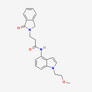 molecular formula C22H23N3O3 B11007279 N-[1-(2-methoxyethyl)-1H-indol-4-yl]-3-(1-oxo-1,3-dihydro-2H-isoindol-2-yl)propanamide 