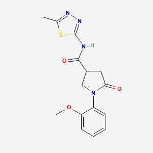 molecular formula C15H16N4O3S B11007297 1-(2-methoxyphenyl)-N-(5-methyl-1,3,4-thiadiazol-2-yl)-5-oxopyrrolidine-3-carboxamide 