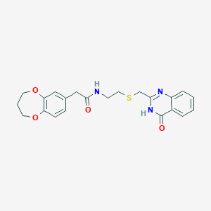 2-(3,4-dihydro-2H-1,5-benzodioxepin-7-yl)-N-(2-{[(4-oxo-3,4-dihydroquinazolin-2-yl)methyl]sulfanyl}ethyl)acetamide