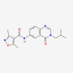 3,5-dimethyl-N-[3-(2-methylpropyl)-4-oxo-3,4-dihydroquinazolin-6-yl]-1,2-oxazole-4-carboxamide