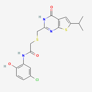 N-(5-chloro-2-hydroxyphenyl)-2-({[4-hydroxy-6-(propan-2-yl)thieno[2,3-d]pyrimidin-2-yl]methyl}sulfanyl)acetamide