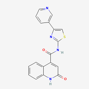 molecular formula C18H12N4O2S B11007414 2-hydroxy-N-[4-(pyridin-3-yl)-1,3-thiazol-2-yl]quinoline-4-carboxamide 