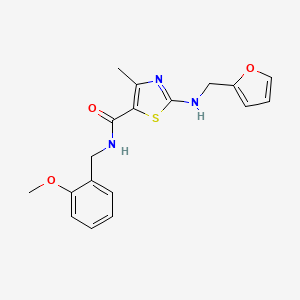 molecular formula C18H19N3O3S B11007417 2-[(furan-2-ylmethyl)amino]-N-(2-methoxybenzyl)-4-methyl-1,3-thiazole-5-carboxamide 