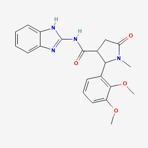 molecular formula C21H22N4O4 B11007445 N-(1H-benzimidazol-2-yl)-2-(2,3-dimethoxyphenyl)-1-methyl-5-oxopyrrolidine-3-carboxamide 