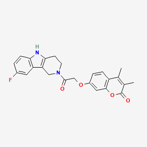 molecular formula C24H21FN2O4 B11007460 7-[2-(8-fluoro-1,3,4,5-tetrahydro-2H-pyrido[4,3-b]indol-2-yl)-2-oxoethoxy]-3,4-dimethyl-2H-chromen-2-one 