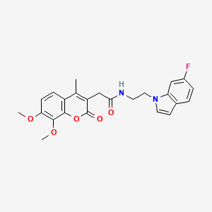 2-(7,8-dimethoxy-4-methyl-2-oxo-2H-chromen-3-yl)-N-[2-(6-fluoro-1H-indol-1-yl)ethyl]acetamide