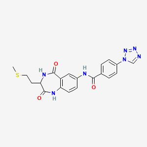 N-{3-[2-(methylsulfanyl)ethyl]-2,5-dioxo-2,3,4,5-tetrahydro-1H-1,4-benzodiazepin-7-yl}-4-(1H-tetrazol-1-yl)benzamide