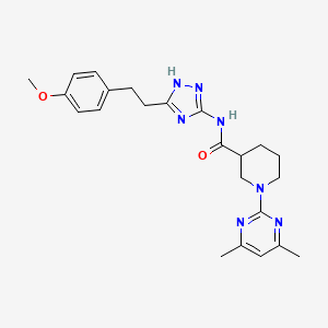 molecular formula C23H29N7O2 B11007513 1-(4,6-dimethylpyrimidin-2-yl)-N-{3-[2-(4-methoxyphenyl)ethyl]-1H-1,2,4-triazol-5-yl}piperidine-3-carboxamide 