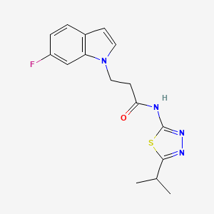 3-(6-fluoro-1H-indol-1-yl)-N-[(2E)-5-(propan-2-yl)-1,3,4-thiadiazol-2(3H)-ylidene]propanamide