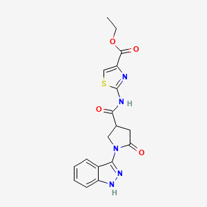 ethyl 2-({[1-(1H-indazol-3-yl)-5-oxopyrrolidin-3-yl]carbonyl}amino)-1,3-thiazole-4-carboxylate