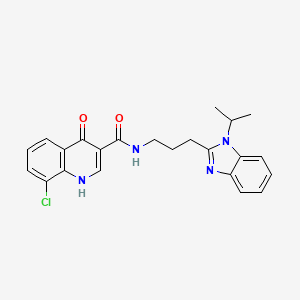 molecular formula C23H23ClN4O2 B11007540 8-chloro-4-hydroxy-N-{3-[1-(propan-2-yl)-1H-benzimidazol-2-yl]propyl}quinoline-3-carboxamide 