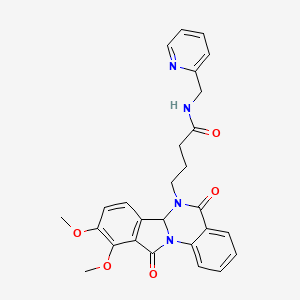 4-(9,10-dimethoxy-5,11-dioxo-6a,11-dihydroisoindolo[2,1-a]quinazolin-6(5H)-yl)-N-(pyridin-2-ylmethyl)butanamide