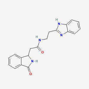 molecular formula C19H18N4O2 B11007565 N-[2-(1H-benzimidazol-2-yl)ethyl]-2-(3-oxo-2,3-dihydro-1H-isoindol-1-yl)acetamide 