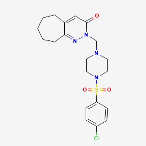 molecular formula C20H25ClN4O3S B11007589 2-({4-[(4-chlorophenyl)sulfonyl]piperazin-1-yl}methyl)-2,5,6,7,8,9-hexahydro-3H-cyclohepta[c]pyridazin-3-one 