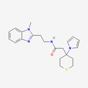 N-[2-(1-methyl-1H-benzimidazol-2-yl)ethyl]-2-[4-(1H-pyrrol-1-yl)tetrahydro-2H-thiopyran-4-yl]acetamide