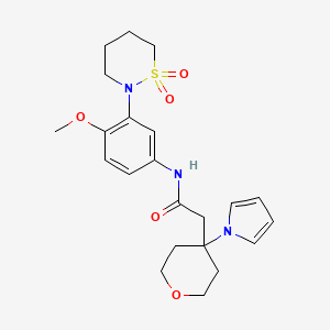 N-[3-(1,1-dioxido-1,2-thiazinan-2-yl)-4-methoxyphenyl]-2-[4-(1H-pyrrol-1-yl)tetrahydro-2H-pyran-4-yl]acetamide