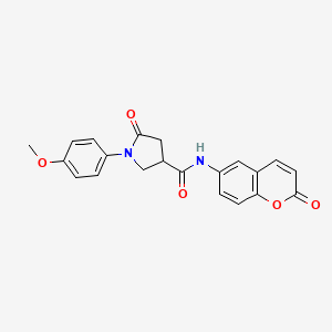 1-(4-methoxyphenyl)-5-oxo-N-(2-oxo-2H-chromen-6-yl)pyrrolidine-3-carboxamide