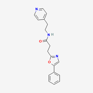 3-(5-phenyl-1,3-oxazol-2-yl)-N-[2-(pyridin-4-yl)ethyl]propanamide