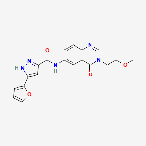 5-(furan-2-yl)-N-[3-(2-methoxyethyl)-4-oxo-3,4-dihydroquinazolin-6-yl]-1H-pyrazole-3-carboxamide